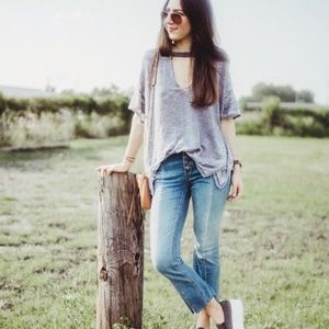 Free People cropped button front jeans